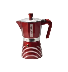 Καφετιέρα μπρίκι espresso 6 φλυτζανιών Pedrini Elegance Red