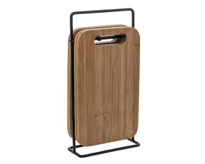 Σετ 4 ξύλα κοπής bamboo 14χ22 εκ. σε μεταλλική βάση 5Five 151417