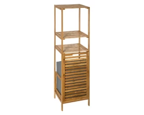 Ραφιέρα μπάνιου - καλάθι απλύτων bamboo 35x32x118 εκ. 5Five 155959 