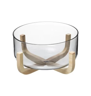 Γυάλινη σαλατιέρα σε ξύλινη βάση 24.5 χ 12.5 εκ. Secret De Gourmet 173779