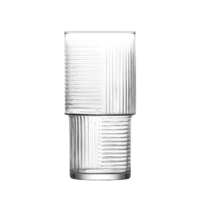 Σετ 6 γυάλινα στοιβαζόμενα ποτήρια σωλήνα 400 ml Lav Helen HLN376