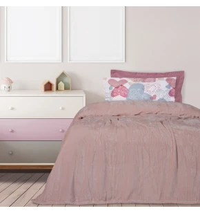 DAS HOME ΚΟΥΒΕΡΤΑ VELOUR MONH 1346 ΡΟΖ