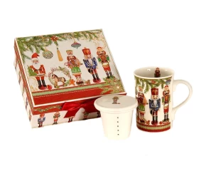 Κούπα πορσελάνη 350 ml με φίλτρο & καπάκι Xmas Plastona 11.95725