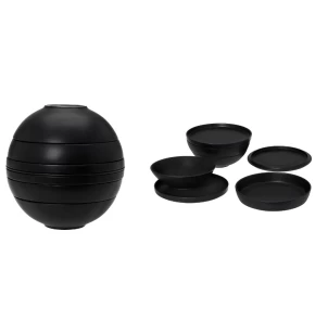 Σετ πιάτα 7 τμχ πορσελάνη Cryspo Trio Sphere Black 26.044.07