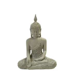 Διακοσμητική Φιγούρα Καθιστός Βούδας (L) Πολυρεζίνη Γκρι 19cm - Espiel BOD139