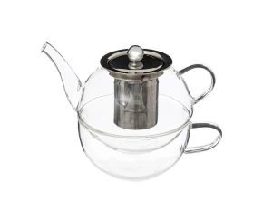 Γυάλινη τσαγιέρα 600 ml & κούπα Secret De Gourmet 196382