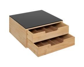 Βάση μηχανής με 2 συρτάρια για κάψουλες bamboo 5Five 190082