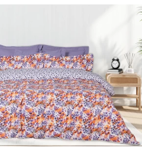 DAS HOME ΣΕΤ ΣΕΝΤΟΝΙΑ ΥΠΕΡΔΙΠΛΑ ΜΕ ΛΑΣΤΙΧΟ CASUAL 5430 ORANGE, PURPLE
