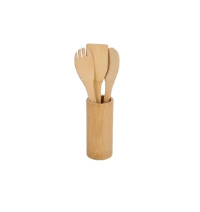 Σετ 3 ξύλινες κουτάλες σε βάση bamboo Estia 02-18191