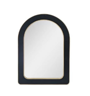 Καθρέπτης Τοίχου Espiel ECO606 Οβάλ με Βελούδινο Μαύρο-Χρυσό Πλαίσιο 70x50cm