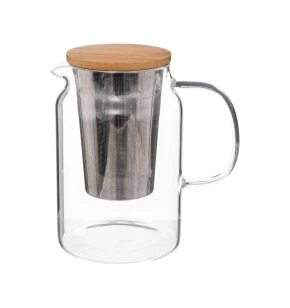 Γυάλινh τσαγιέρα 900 ml bamboo καπάκι & φίλτρο Secret de Gourmet Mia 188874
