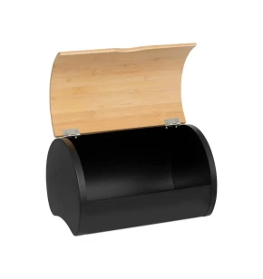 Ψωμιέρα μεταλλική με καπάκι bamboo 5five 203099 - 32x20,5x24 εκ.