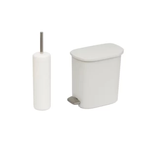 Σετ μπάνιου Rainbow Λευκό - κάδος 6 lt με πεντάλ & πιγκάλ με μεταλλική λαβή