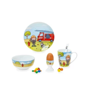 Παιδικό Σετ Φαγητού 5τμχ από Πορσελάνη Fireman - Cryspo Tio