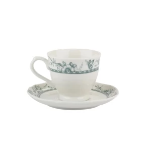 Σετ Φλυτζάνι Τσαγιού & Πιατάκι Πορσελάνης 200ml Tiffany Green - Oriana Ferelli