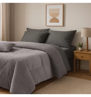 DAS HOME ΚΟΥΒΕΡΤΟΠΑΠΛΩΜΑ SHERPA ΥΠΕΡΔΙΠΛΟ 1365 GREY