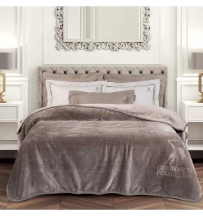 GREENWICH POLO CLUB ΚΟΥΒΕΡΤΑ VELOUR ΥΠΕΡΔΙΠΛΗ ESSENTIAL 3497 TAUPE