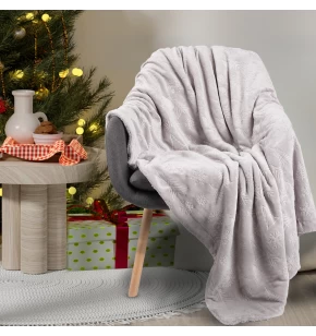 DAS HOME ΚΟΥΒΕΡΤΑ FLEECE 130Χ170 CHRISTMAS 1373 GREY