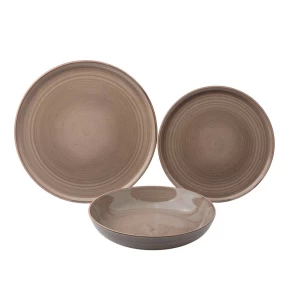 Σετ Πιάτα Ankor Stoneware 18 Τεμαχίων - Καφέ (Κωδ. 84904-18)