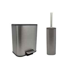 Σετ Μπάνιου Ankor Soul Inox Ματ - Κάδος 5lt & Πιγκάλ με Fingerprint Proof Φινίρισμα