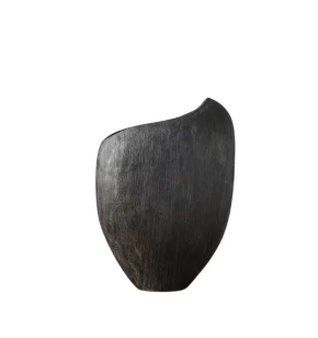 Διακοσμητικό Βάζο Πολυρεζίνης Ανάγλυφο Μαύρο 23x32εκ. Espiel FIK428