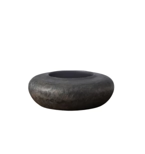 Διακοσμητικό Βάζο-Μπωλ Πολυρεζίνης Ανάγλυφο Μαύρο Ø21.5εκ. Espiel FIK429