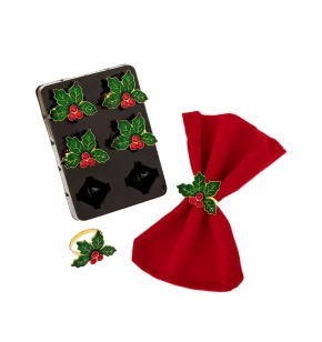 Σετ 6 Δαχτυλίδια Πετσέτας με Γκι Iliadis 91827