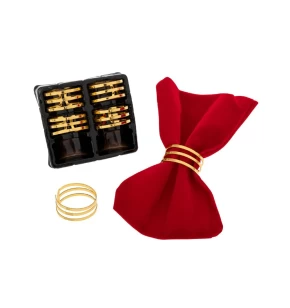 Σετ 6 Χρυσά Δαχτυλίδια Πετσέτας Τύπου Κρίκος Iliadis 91831