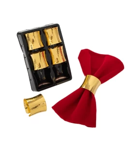 Σετ 6 Χρυσά Δαχτυλίδια Πετσέτας Iliadis 4.5×4 cm  91834