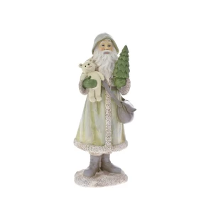 Χριστουγεννιάτικη Φιγούρα Άι Βασίλη με Αρκουδάκι Πράσινη 26εκ 81911