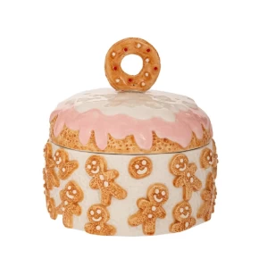 Κεραμική Μπισκοτιέρα Gingerbread Κυλινδρική 18x18 εκ. Iliadis 90939