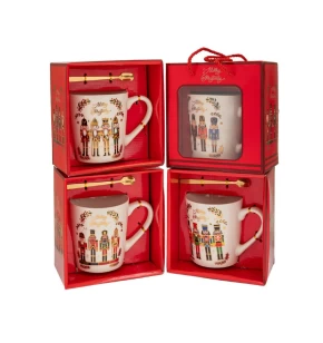 Χριστουγεννιάτικη Κεραμική Κούπα Καρυοθραύστης με Κουταλάκι 300ml 91820