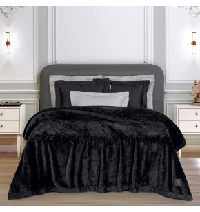 GREENWICH POLO CLUB ΚΟΥΒΕΡΤΑ VELOUR KING ESSENTIAL 3975 BLACK