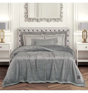 GREENWICH POLO CLUB ΚΟΥΒΕΡΤΑ VELOUR KING ESSENTIAL 3971 GREY