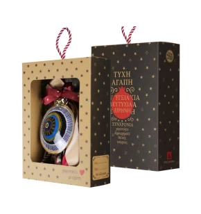 Synchronia Γούρι Μεταλλικό Ματάκι Μπλε & Χρυσό - LU23041B