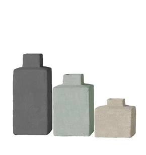 Σετ 3 Κεραμικά Βάζα Espiel TOF265 Geometric Design (22.3/16/10εκ.)