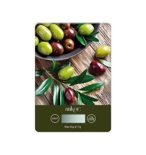 Ankor Ζυγαριά Ηλεκτρονική Γυάλινη Ελιές 5kg - 847945