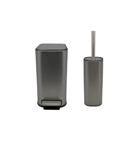 Σετ Μπάνιου 2τμχ Ankor Soul & Bello Finger Print Proof Inox Ματ – Κάδος 5lt & Πιγκάλ