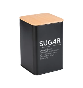 Δοχείο Ζάχαρης Bamboo Essentials Μεταλλικό Μαύρο 10x13cm - 01-20262