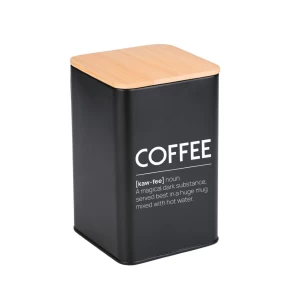 Δοχείο Καφέ Bamboo Essentials Μεταλλικό 10x13cm Μαύρο - 01-20255
