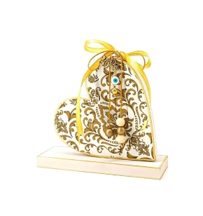 Ξύλινο Γούρι Καρδιά Λευκή - KorresCraft 262-106-03