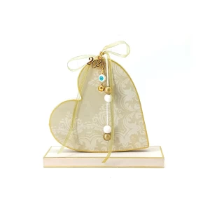 Ξύλινο Γούρι Καρδιά Εκρού - KorresCraft 262-107-03