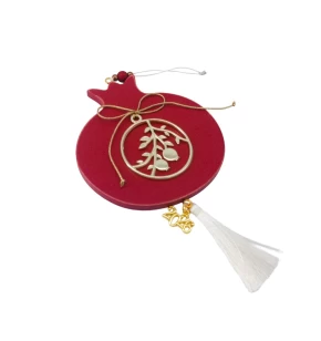 Ξύλινο Κρεμαστό Ρόδι Γούρι 2026 Κόκκινο - KorresCraft 262-046-5-R