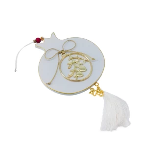 Ξύλινο Κρεμαστό Ρόδι Γούρι 2026 Λευκό - KorresCraft 262-046-5-W