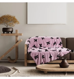 DAS HOME ΚΟΥΒΕΡΤΑ ΚΑΝΑΠΕ JACQUARD FLEECE 1381 LILAC