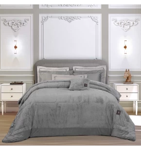 GREENWICH POLO CLUB ΚΟΥΒΕΡΤΟΠΑΠΛΩΜΑ RABBIT FAUX FUR KING PREMIUM 3964 GREY