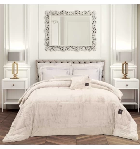 GREENWICH POLO CLUB ΚΟΥΒΕΡΤΟΠΑΠΛΩΜΑ RABBIT FAUX FUR KING PREMIUM 3962 IVORY