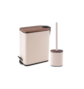 Σετ Κάδος Μπάνιου 5L & Πιγκάλ MRShome με Bamboo Καπάκι - DS-9122B00