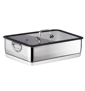 Ανοξείδωτο ταψί με καπάκι Inoxriv Maxima 36×25 εκ. - Ιταλικής κατασκευής - Κωδ. 53106210