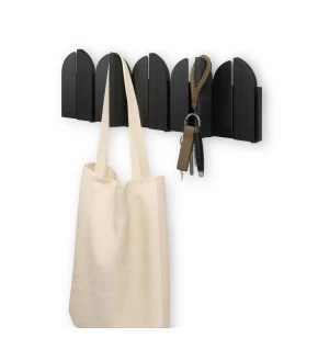 Umbra Saloon 1022942-040 Κρεμάστρα Τοίχου με 5 Αναδιπλούμενους Γάντζους - Μαύρο / Ξύλο